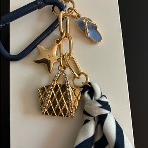 Leith Gold and Blue Charm Key Holder
